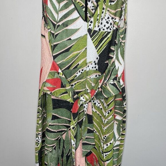 SLATE & WILLOW Tropical Jumpsuit Women Medium Wide-Leg Crop Sleeveless Green - Picture 5 of 16